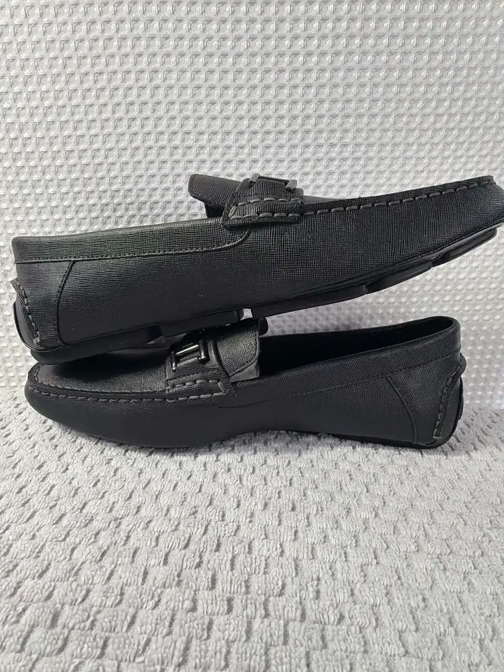 Calvin Klein Magnus Men's Slip-On Loafer in Black Weave Emboss